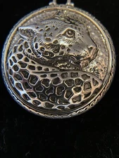 Sarda,Bali Artisan Made, Chic, Bold & Exotic, Sterling Leopard Enhancer Pendant