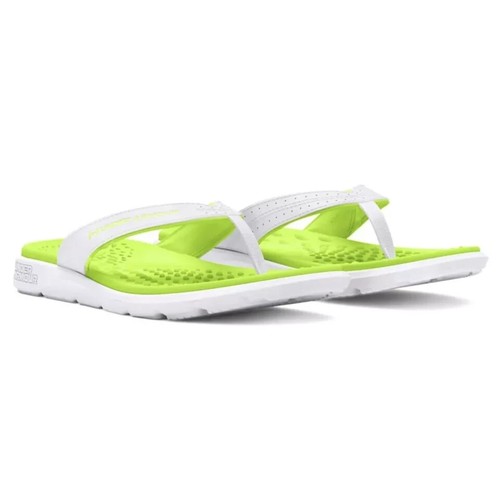 Under Armour Women's Ignite Pro Marbella Sandal White/Yellow Size 8 Medium