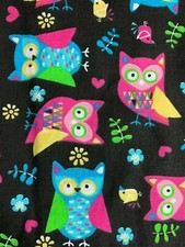 SCRUB TOP SIZES XS S M L XL WISE GUY OWLS NWT NURSE MEDICAL WORK UNIFORM CNA Owl