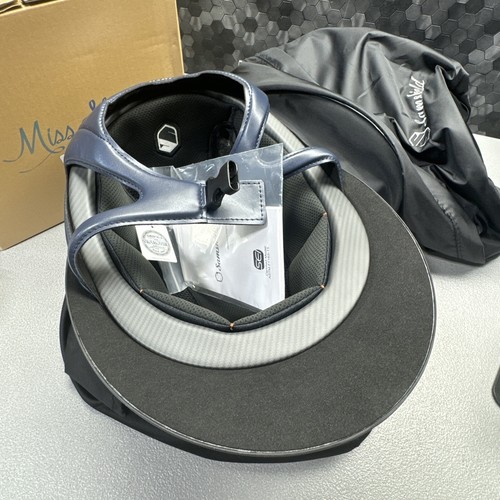 SAMSHIELD MISS SHIELD HELMET WITH CRYSTALS FROM SWAROVSKI MATTE BLUE 61 7 5/8 - Picture 13 of 17