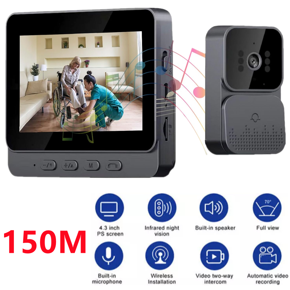 Wireless WiFi Video Doorbell Smart Phone Camera Door Bell Ring Intercom  Security