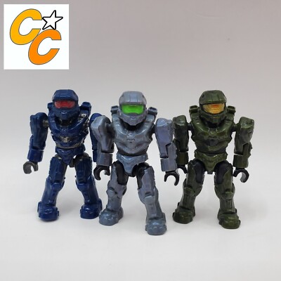 Mega Bloks Halo Mark Vi Spartan Minifigure Lot SDCC 2013 Cyan Dark Blue Chief