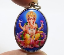 LORD GANESHA GOD OF SUCCESS BLESS 1980s OM PENDANT GANESH ENERGIZED HINDU LOCKET