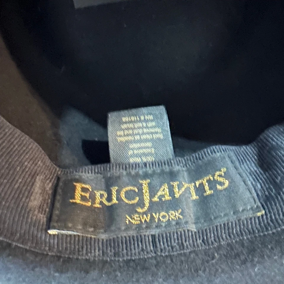 Sombrero Fedora Eric Javits New York Fieltro Negro Ala Ancha - Embalable, Diseñador Foto 3 de 4