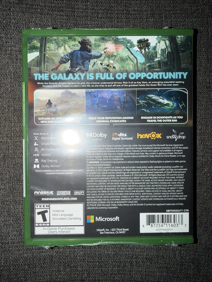 Star Wars Outlaws Microsoft Xbox Series X|S Ubisoft Video Game Complete in Box - Image 3 of 3