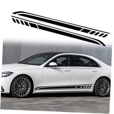 Black Vinyl Sports Racing Strip Stickers for Body Door - Side Stripe Graphic