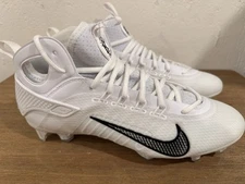 Nike Huarache 9 Elite LAX Mid Lacrosse Cleats Mens 10 White Black FD0088-101 NEW