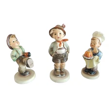 Set 3 VTG Hummel Figurines #128 The Baker, Brother #109 Happy Traveler Goebel 