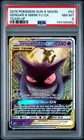 2019 POKEMON SUN & MOON TEAM UP #53 GENGAR & MIMIKYU GX PSA 8