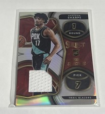 Shaedon Sharpe 2022-23 Panini Select Draft Selections Silver Prizm Patch Rookie