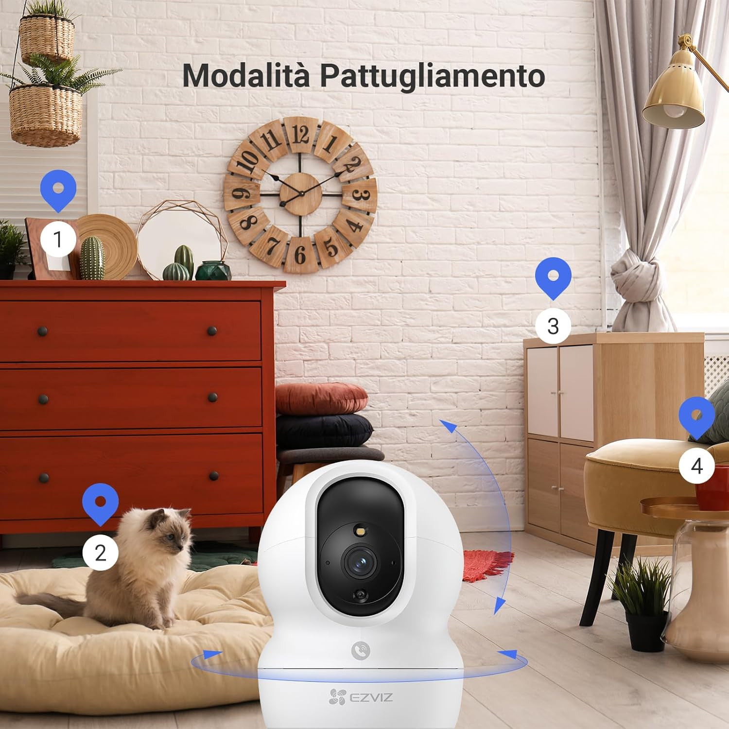 Telecamera Interno Wi-Fi 2K 4MP: Design Elegante e Smart Home - 3