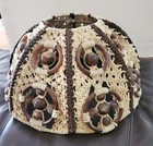 Vintage Bronze, Marble Table Lamp-Unique Bohemian Crochet Shade W/Marble Accents — photo 7