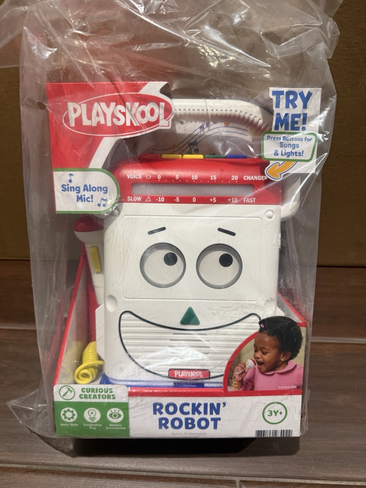 Playskool Rockin’ Robot Toy Sing-Along Mic w/ Songs Lights Toy Story Mr Mike NEW