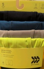 All In Motion Boys Mesh Panel 4pk Boxer Briefs Youth Size Small 6-7 