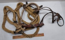 Western rope Wrapped Bosal W/ Headstall  Flat Reins