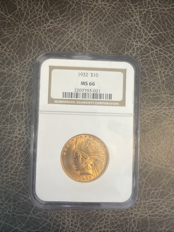 1932 $10 Indian Head Gold Eagle NGC MS66