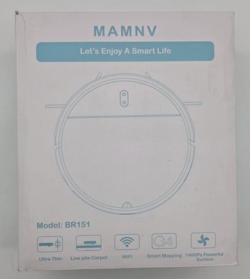 MAMNV BR151 Robot Vacuum and Mop, with APP/Remote,  Black NEW FREE SHIPPING 