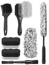 7PCS Car Wheel Cleaning Pro Kit, Tire Brush, Soft-bristled Rim Brush, Microfi...