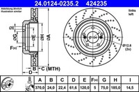 1X ATE Bremsscheibe 24.0124-0235.2 FüR BMW E60 E63 E64 E61 6Er 5Er Touring
