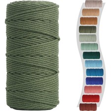 Macrame Cord 3mm 220yards 200 Meters Olive Green Macrame Supplies Macrame Yar...
