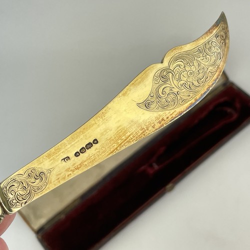 Antique Cased Solid Silver Gilt Fish Server Horse Rider 25.5cm 1850 Garrard & Co - Picture 12 of 21