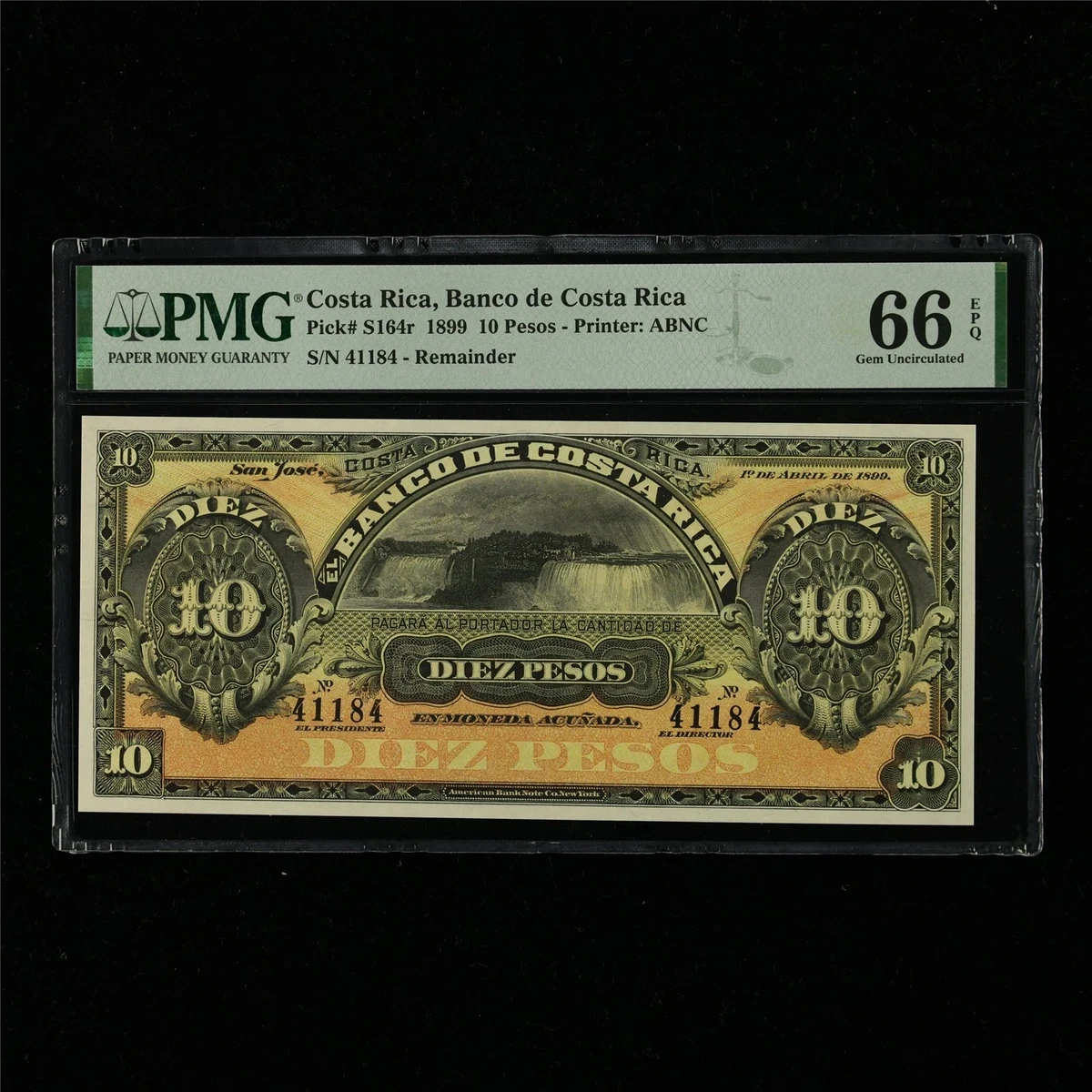 未使用　コスタリカ　1899年　10ペソ　署名ナシ未発行　P-S164r Las mejores ofertas en Billete de 1899 años billetes de Costa Rica
