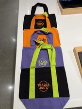 Trader Joe's Mini Tote Bag Set of 4 Halloween Limited Edition New with Tags