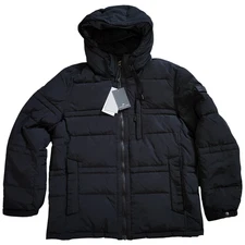 Andrew Marc Huxley Down-Filled Jacket Men's Large Black Coat Removable Hood NWT