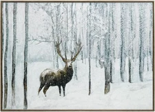 ArtbyHannah Framed Christmas Canvas Wall Art Decor, 12x16 inch Small Xmas Prints