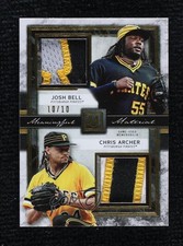 2020 Museum Collection Dual Relics Gold 10/10 Chris Archer Josh Bell #DMR-BAR