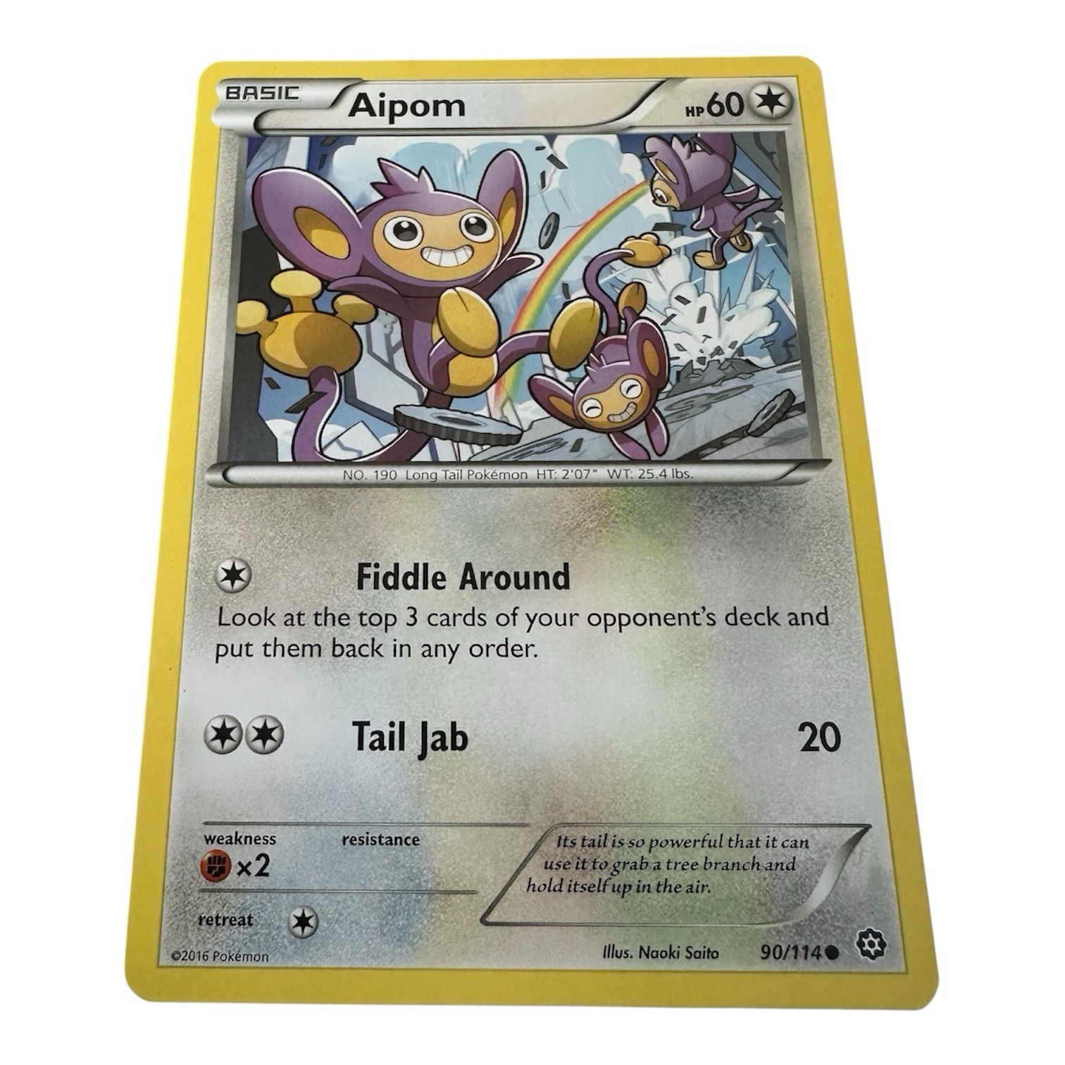 Aipom Common XY - Steam Siege 90/114 NM Pokemon Card - Buy 3 Get 2 Free