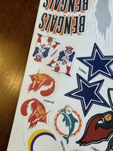 Foglio Completo NFL Football Laich 1977 Gelato Mini Casco Decalcomanie Adesivi 18x13 - Foto 20 di 24