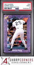1991 CLASSIC COLLECTOR'S EDITION #60 SAMMY SOSA PSA 9