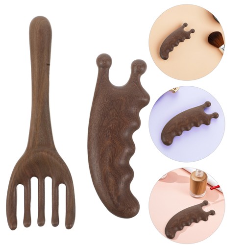 2 Pcs Sandelholz-Massage Kamm Massagebürste Multifunktions-Massagekamm - Bild 3 von 12