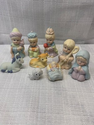 Nativity Set Russ Berrie O Holy Night 9 Piece Porcelain Vintage NO Box