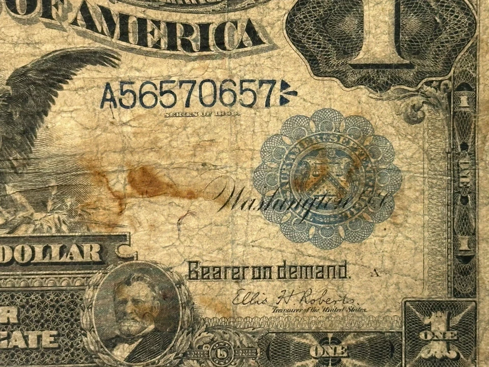 1899 $1 "Black Eagle" silver certificate - One Dollar - USA  D34 - Image 3 of 4