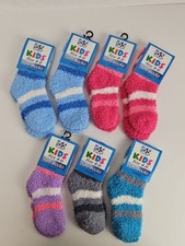 Lot of 5 Fuzzy Soft Socks for Kids Size 4-6 MB55 By Excell Style 477-1 New
