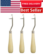 Latch Hook Tools, 3Pack Wooden Bent Latch Hooks