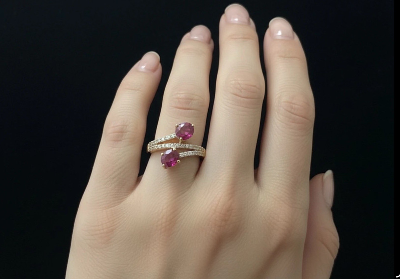 Bague rubis de birmanie diamants argent 925 plaqué or 24k rouge précieux
