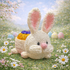 KNITTING PATTERN - Easter Rabbit Bunny Sweet Pot - holds choc oranges / egg