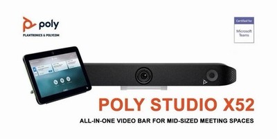 Poly X52 Video Bar w/TC10 Touch Controller, unused, original box (875K5AA)