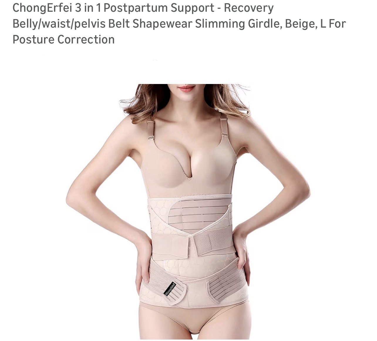 ChongErfei 3 in 1 Postpartum Support Recovery Belly/waist/pelvis Belt Shapewear-image