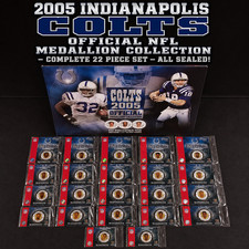 2005 INDIANAPOLIS COLTS OFFICIAL NFL MEDALLION SET &ndash; COMPLETE 22 PIECE SEALED