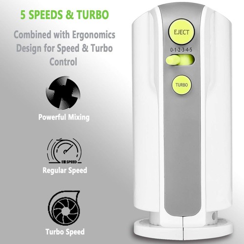 Sbattitore Elettrico Manuale 5 Velocità Multifunzione Cucina Portatile Sbattitore Alimenti Cottura - Foto 3 di 6