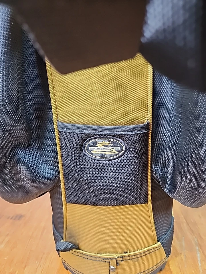 COBRA Golf Bag 5 Dividers Standing Bag 7 Pockets Black Gold 35" w Shoulder Strap - Image 4 of 4