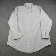 Brooks Brothers Dress Shirt Mens 17.5 34/35 White Check Classic Non Iron Supima