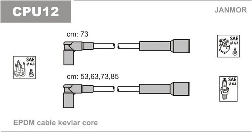 JANMOR CPU12 Ignition Cable Kit for CITRO?N,PEUGEOT - Picture 2 of 3
