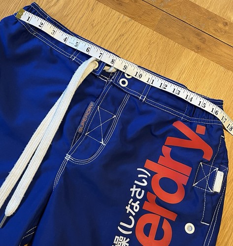 Superdry Pantaloncini da bagno uomo grandi pantaloncini da tavola blu tasche surf sport - Foto 4 di 5
