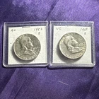 Lot Of 2 Silver Franklin Half Dollars 1951D, 1952D