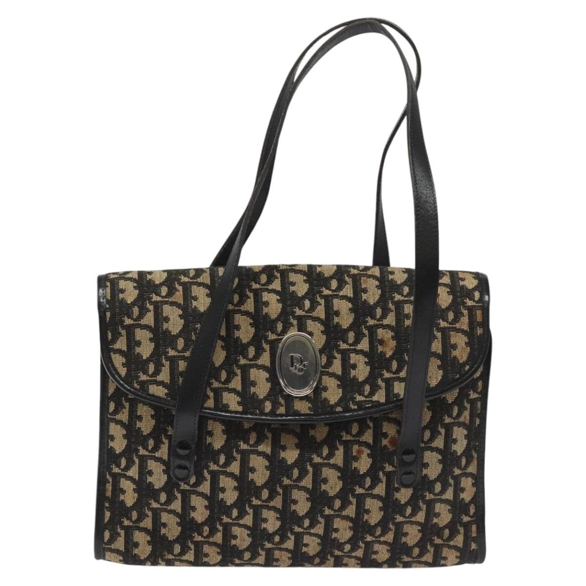 Dior Trotter Authentic Navy Canvas Handbag